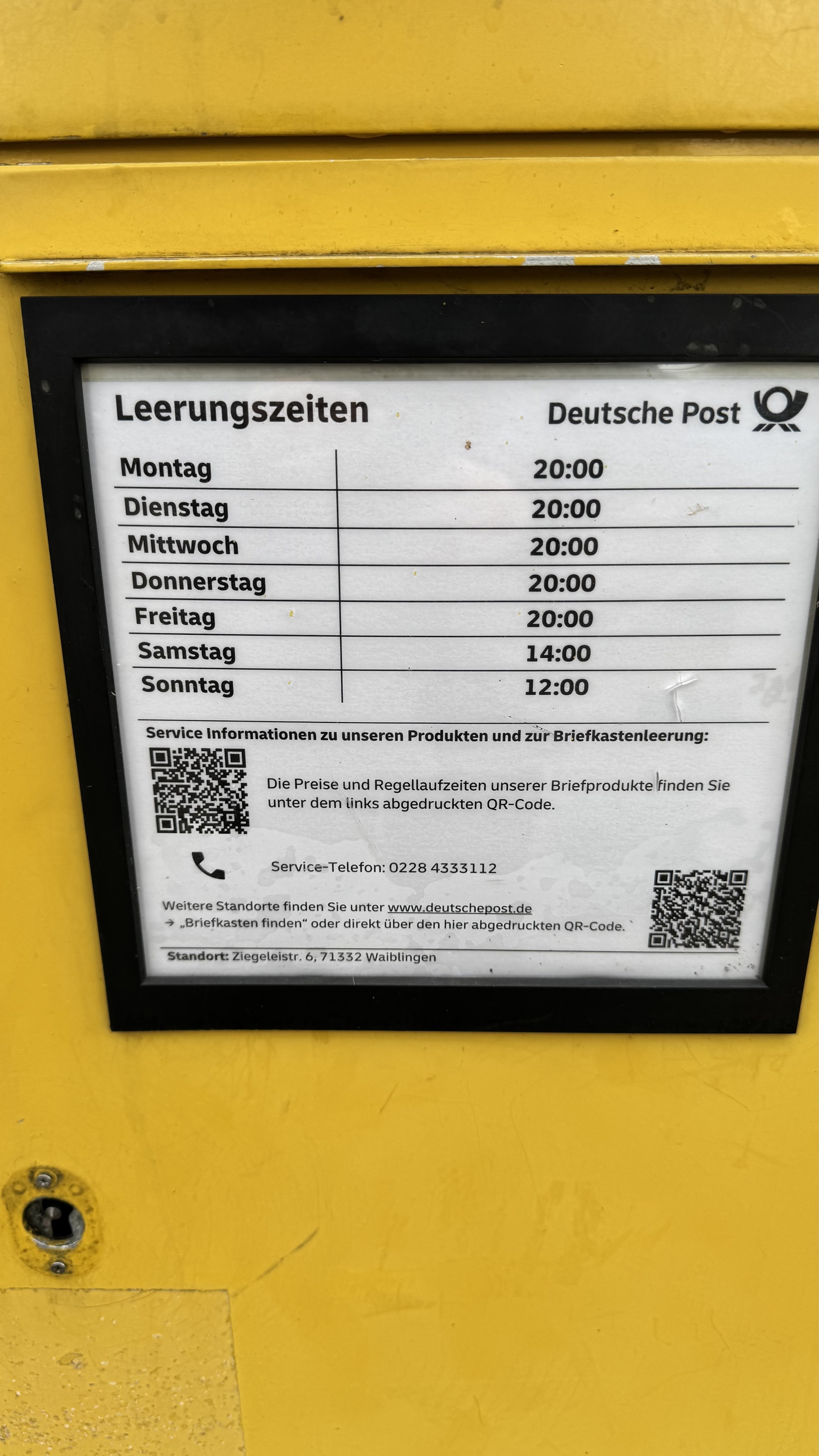 Briefkasten - Briefzentrum Waiblingen (Stuttgart)