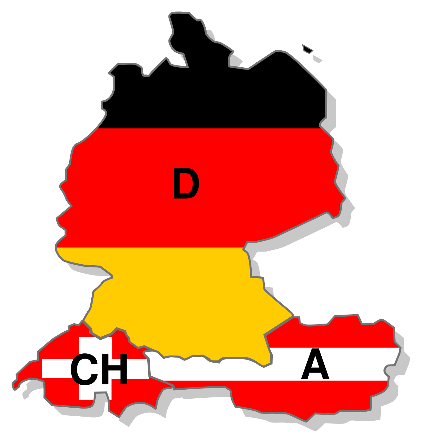 D-A-CH-Länder: Deutschland, Österreich und Schweiz.