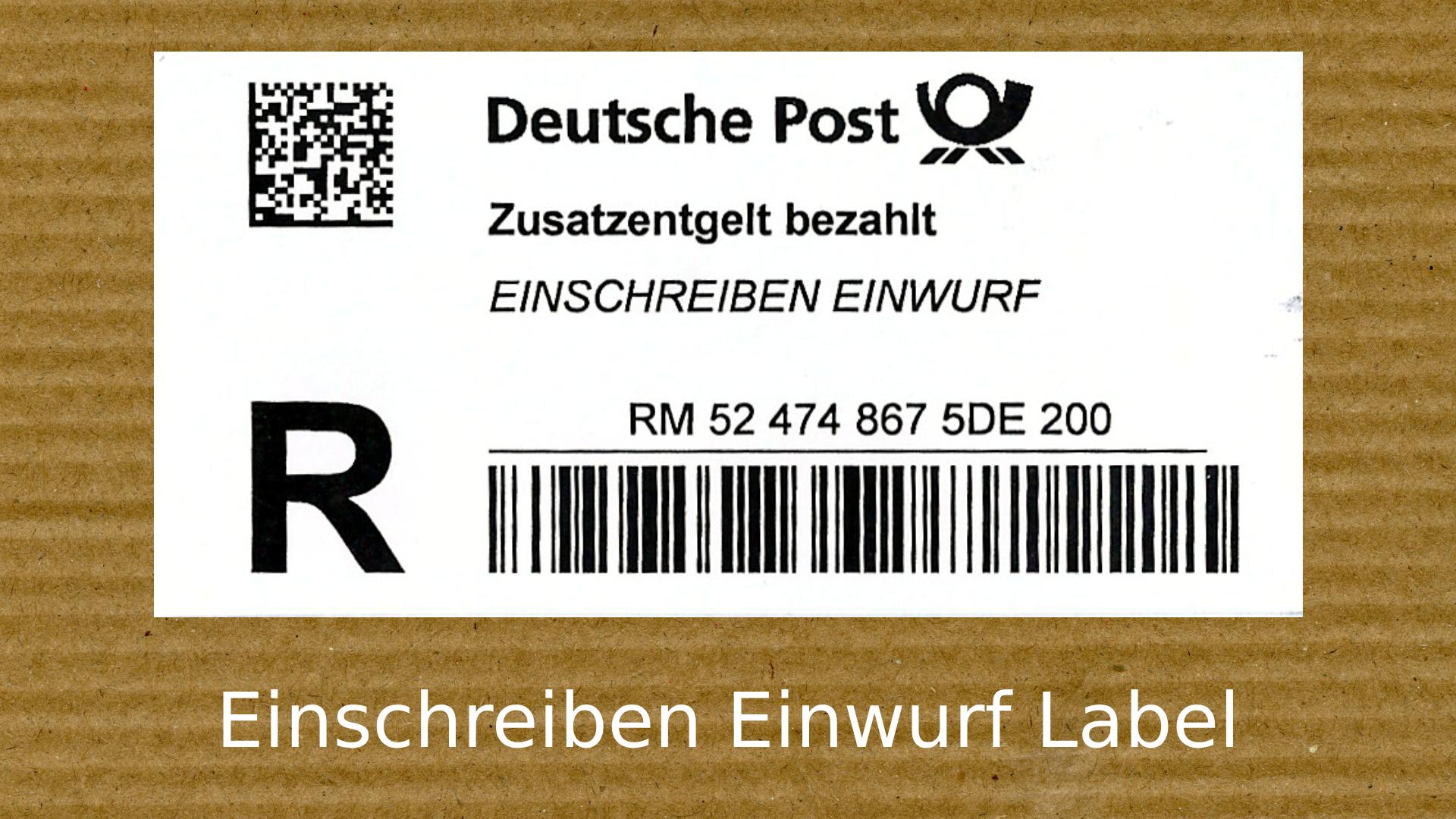 Einschreiben Einwurf