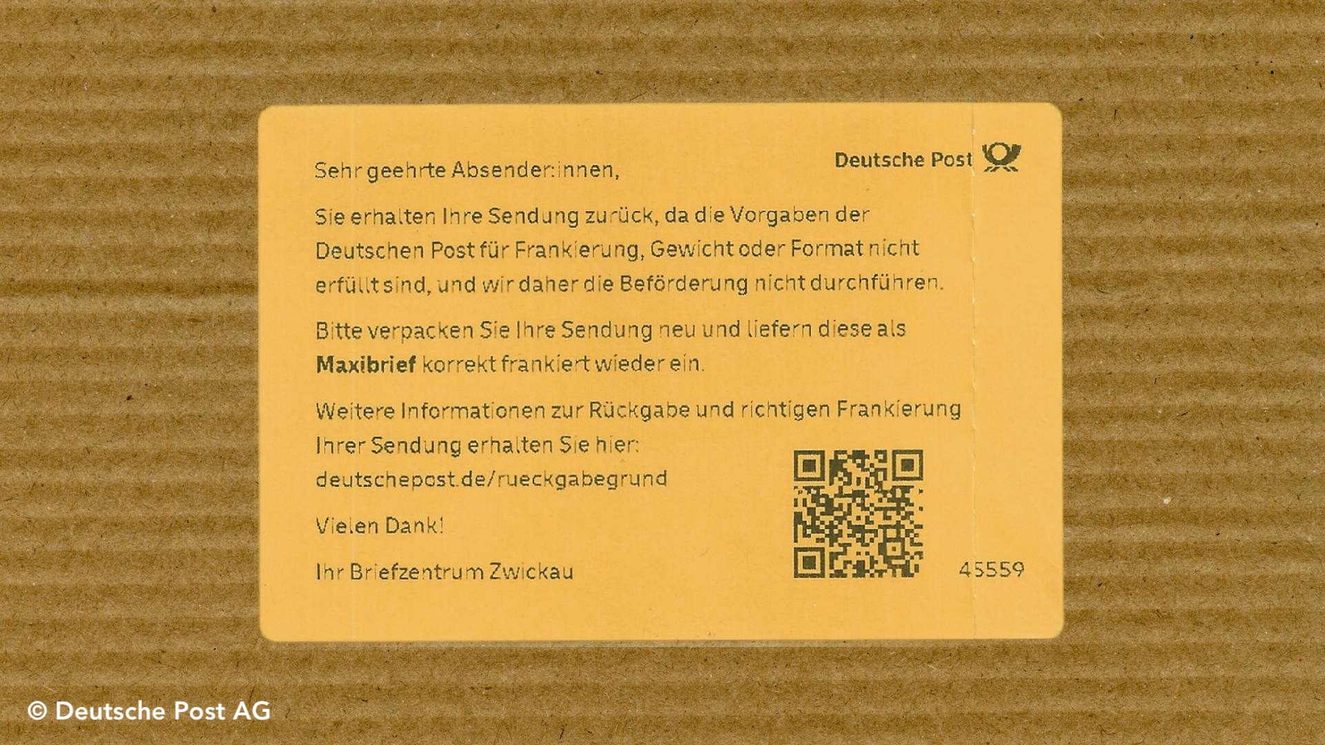 Gelber Aufkleber