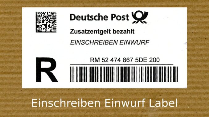 Einschreiben Einwurf