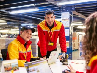 DHL employees in warehouse
