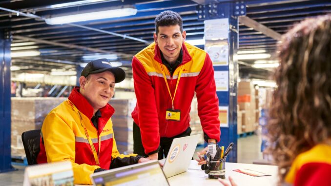DHL employees in warehouse